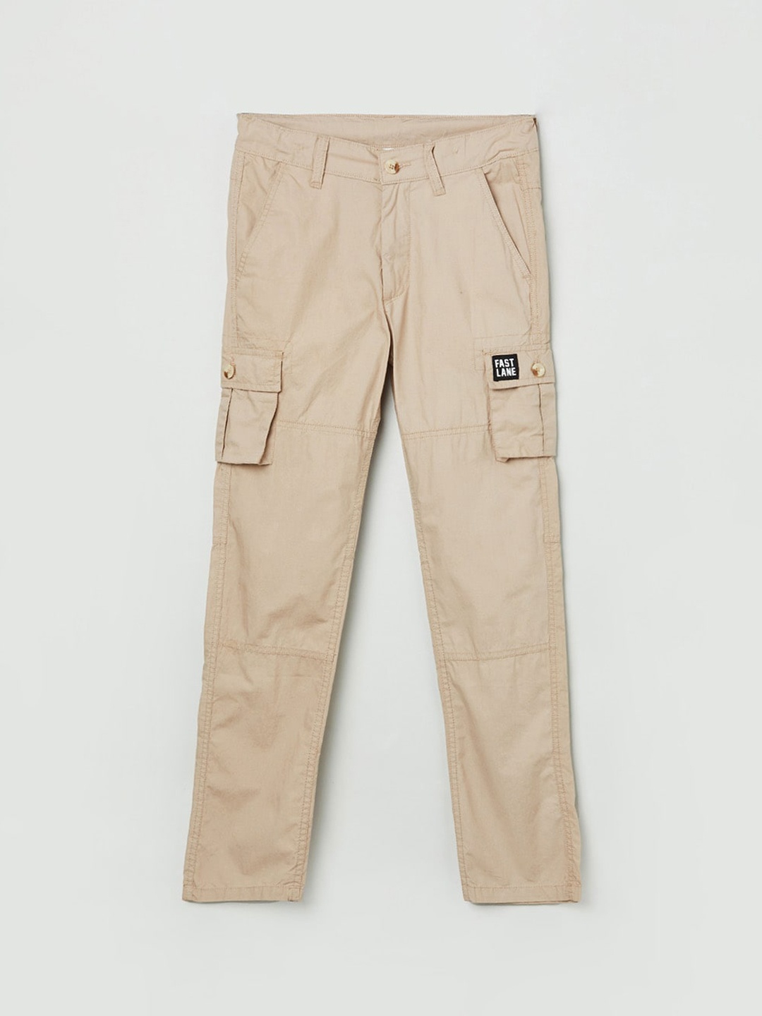 

max Boys Beige Cargos Trousers