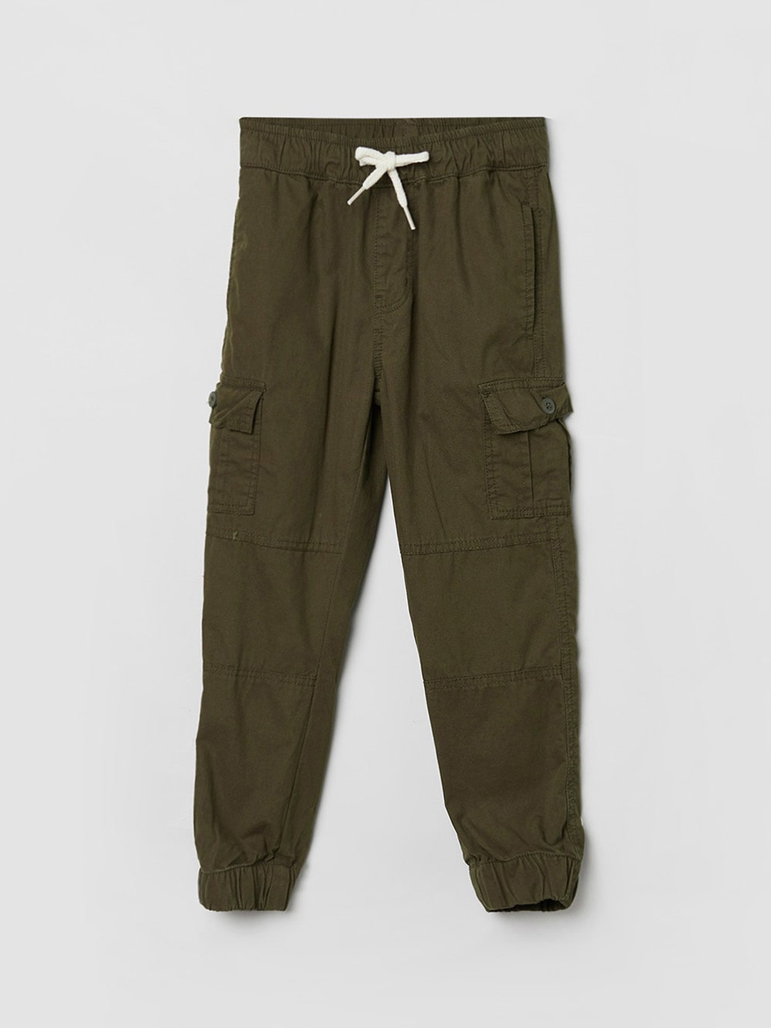 

max Boys Olive Green Pure Cotton Joggers