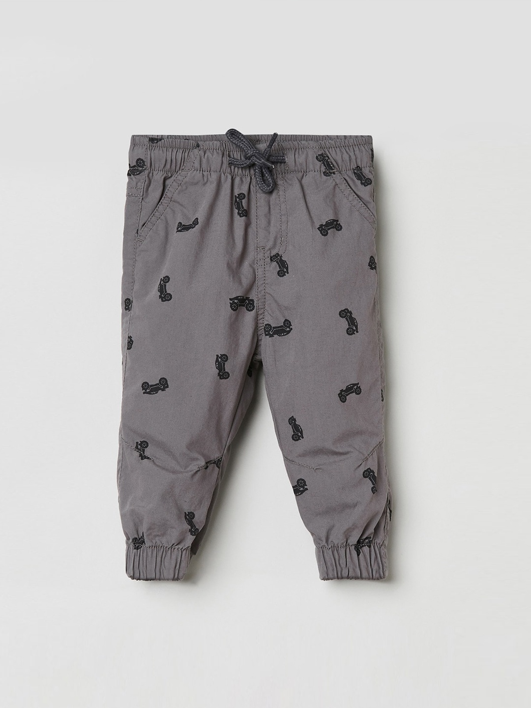 

max Boys Grey Printed Joggers Trousers