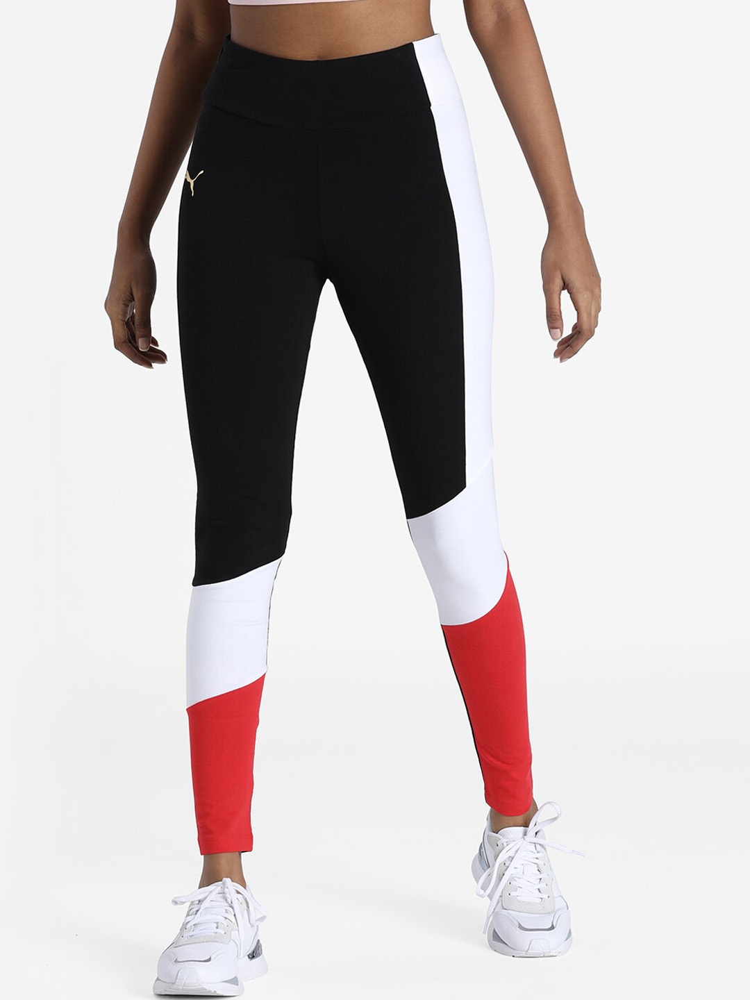

Puma Women Black & Red Cotton Art of Sport Slim Tights