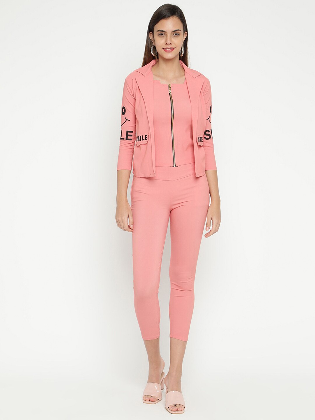 

V2 Value & Variety Women Peach-Coloured & Black Solid Shirt Style Top