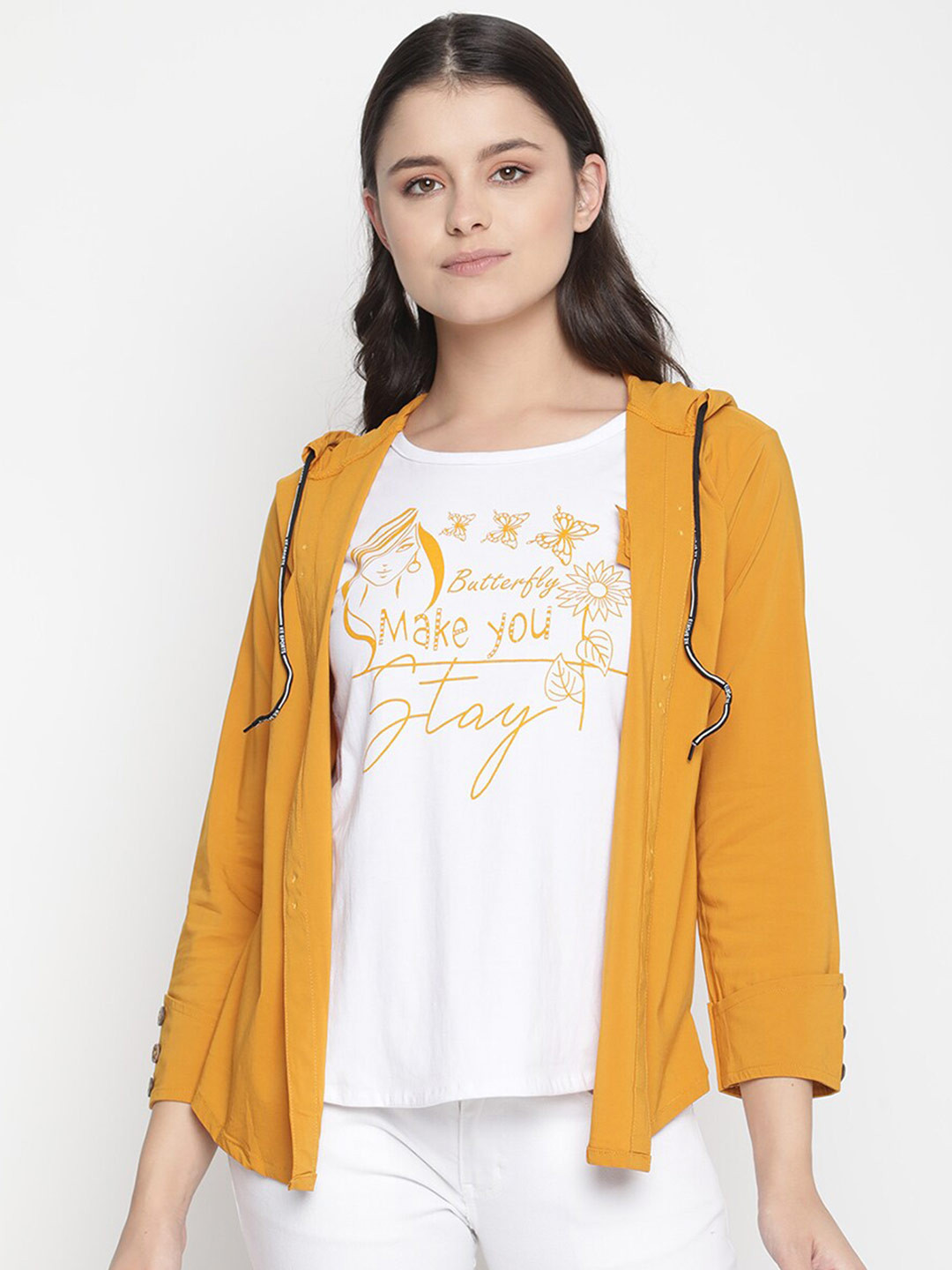 

V2 Value & Variety Mustard Yellow Shirt Style Top
