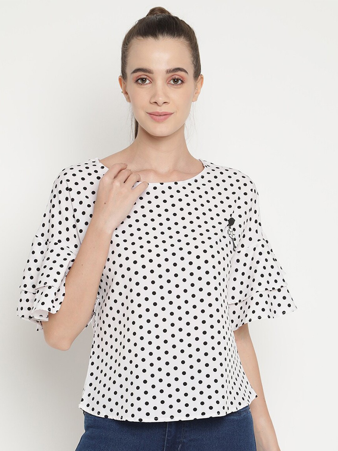 

V2 Value & Variety White Crepe Regular Top