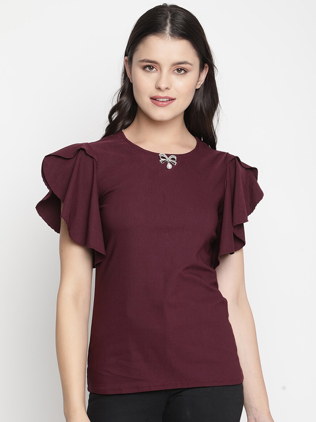 

V2 Value & Variety Maroon Regular Top