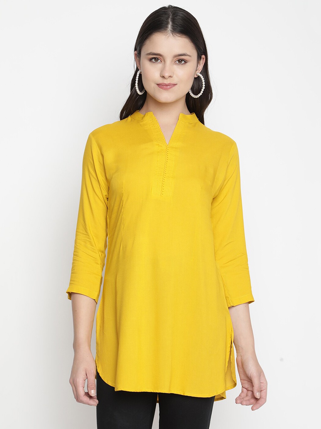 

V2 Value & Variety Mustard Yellow Longline Top