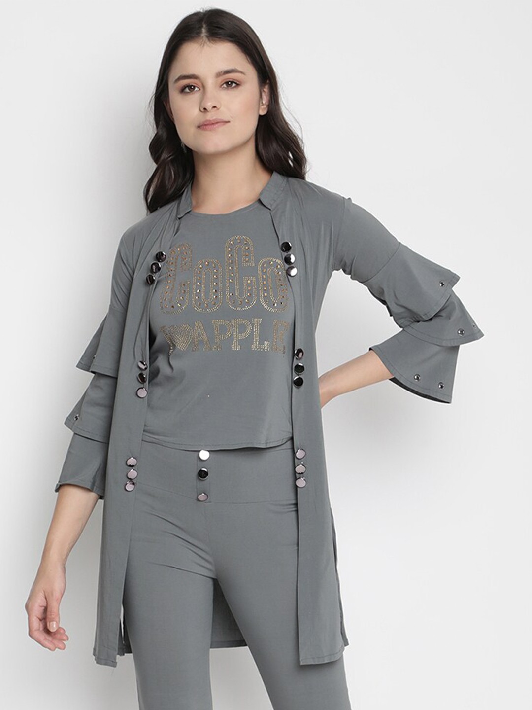 

V2 Value & Variety Women Grey Longline Shrug
