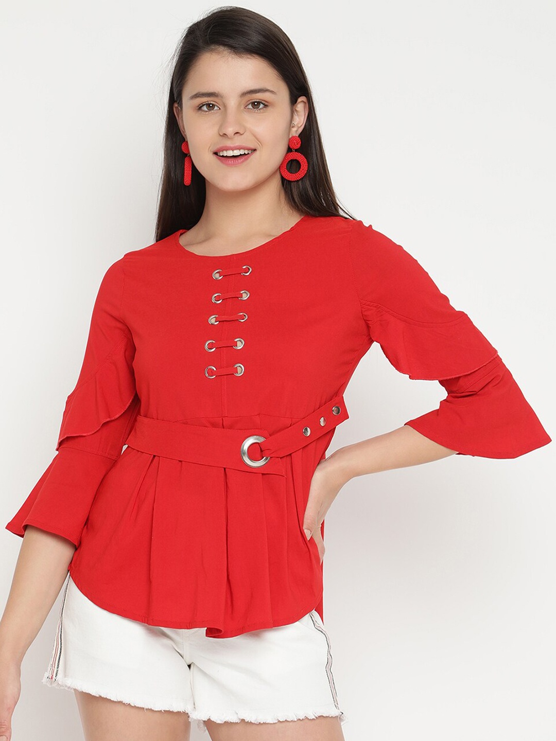 

V2 Value & Variety Red Belted Top