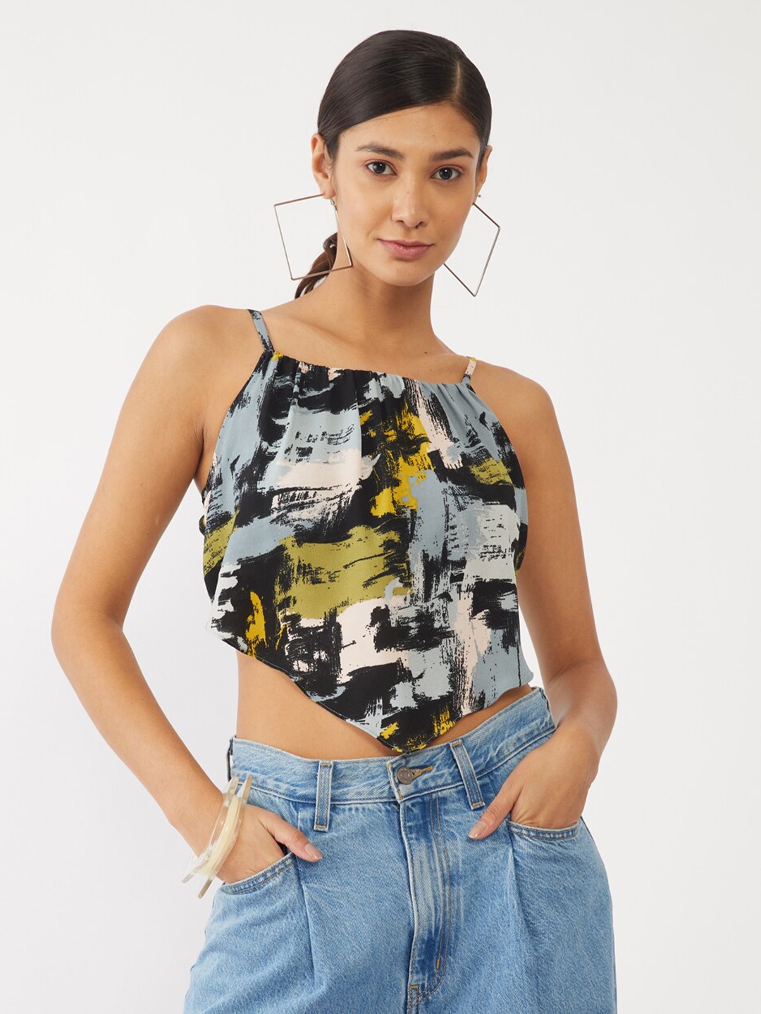 

Zink London Multicoloured Styled Back Crop Top, Multi