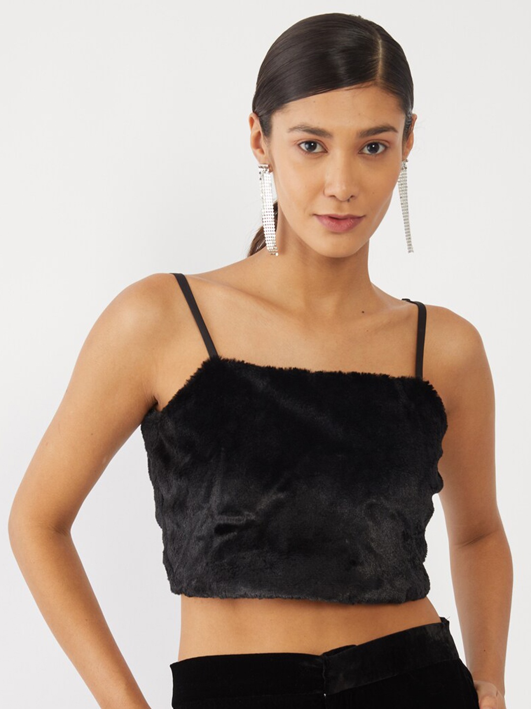 

Zink London Black Crop Tank Top