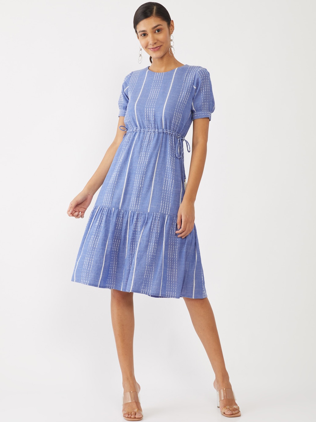 

Zink London Blue Striped Empire Dress