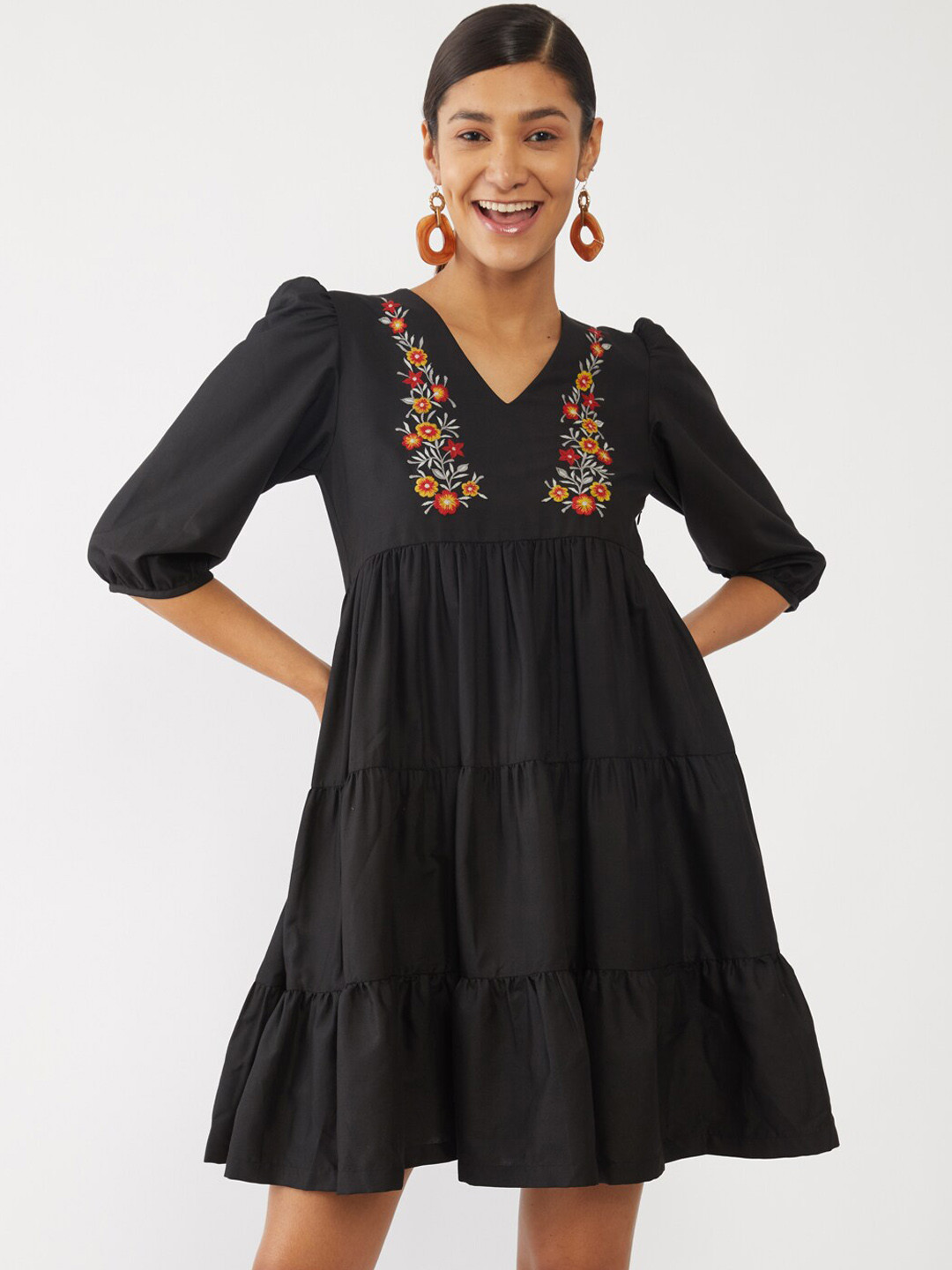 

Zink London Black A-Line Dress
