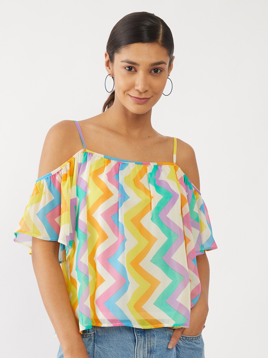 

Zink London Multicoloured Geometric Regular Top, Multi