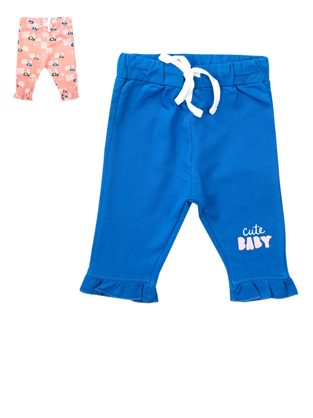 

MeeMee Girls Pack Of 2 Cotton Joggers, Pink
