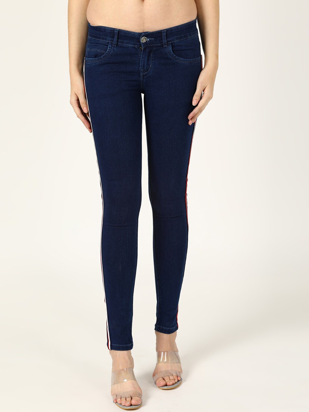 

V2 Value & Variety Women Blue Slim Fit Low Distress Jeans