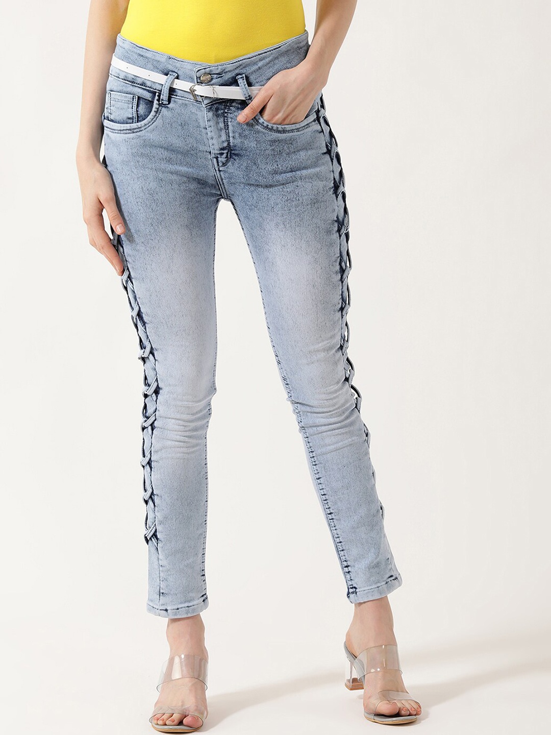 

V2 Value & Variety Women Blue Slim Fit Heavy Fade Jeans