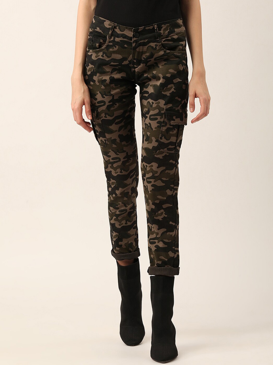 

V2 Value & Variety Women Green Slim Fit Slash Knee Jeans
