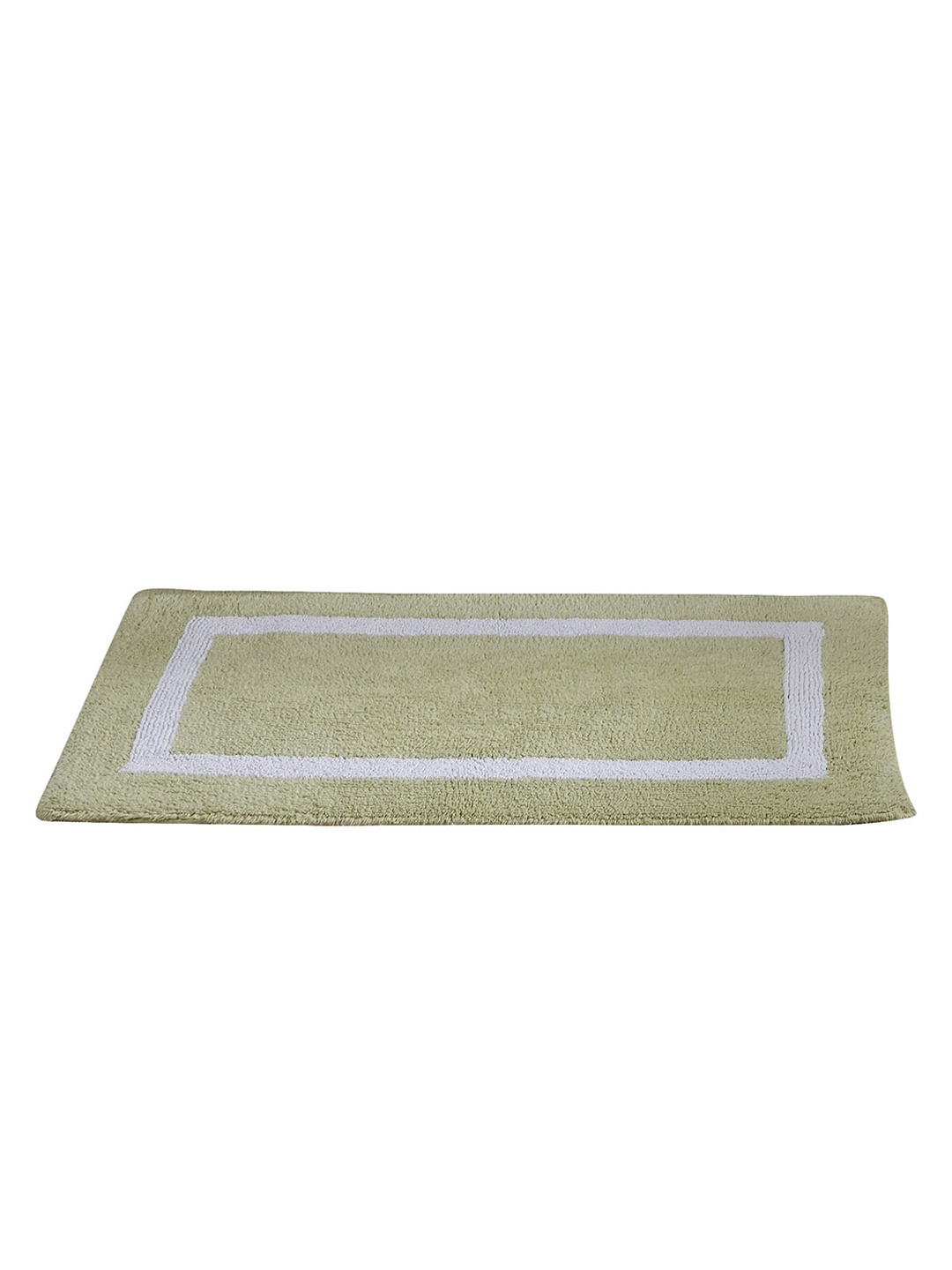 

Home Centre Green & White Textured Cotton Bath Mat