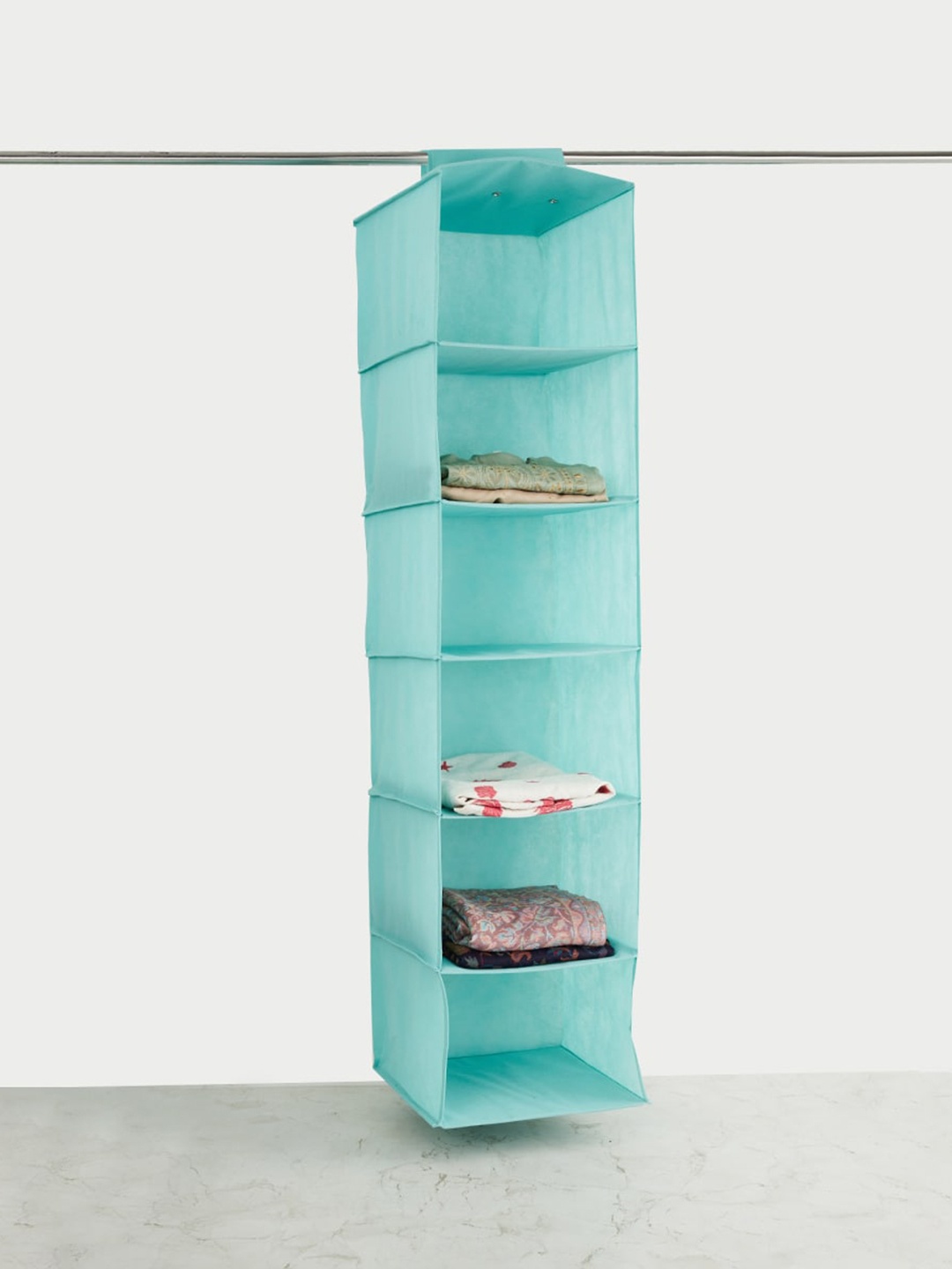 

Home Centre Green Non woven fabric Shelf Hanging Closet Organizer