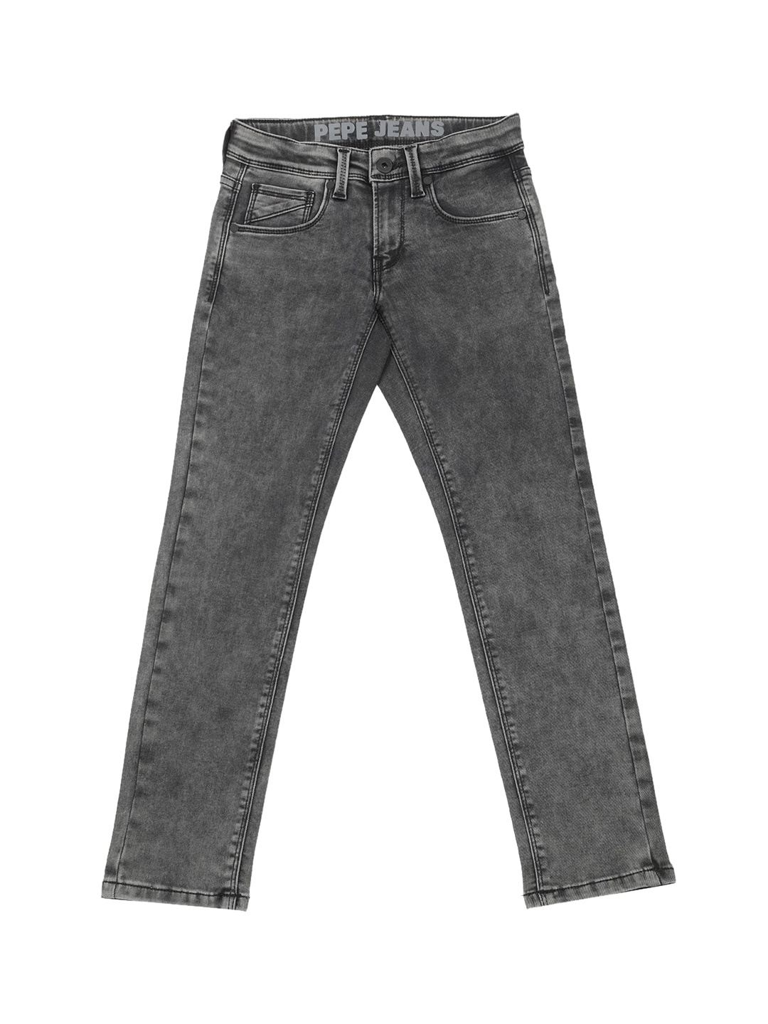 

Pepe Jeans Boys Slim Fit Low Distress Heavy Fade Stretchable Jeans, Grey