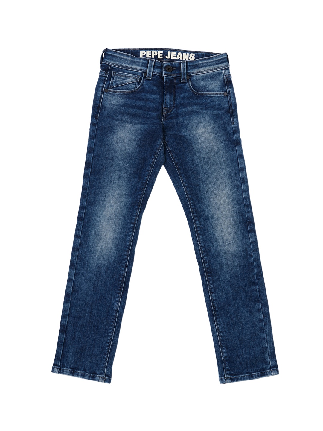 

Pepe Jeans Boys Slim Fit Heavy Fade Stretchable Jeans, Navy blue