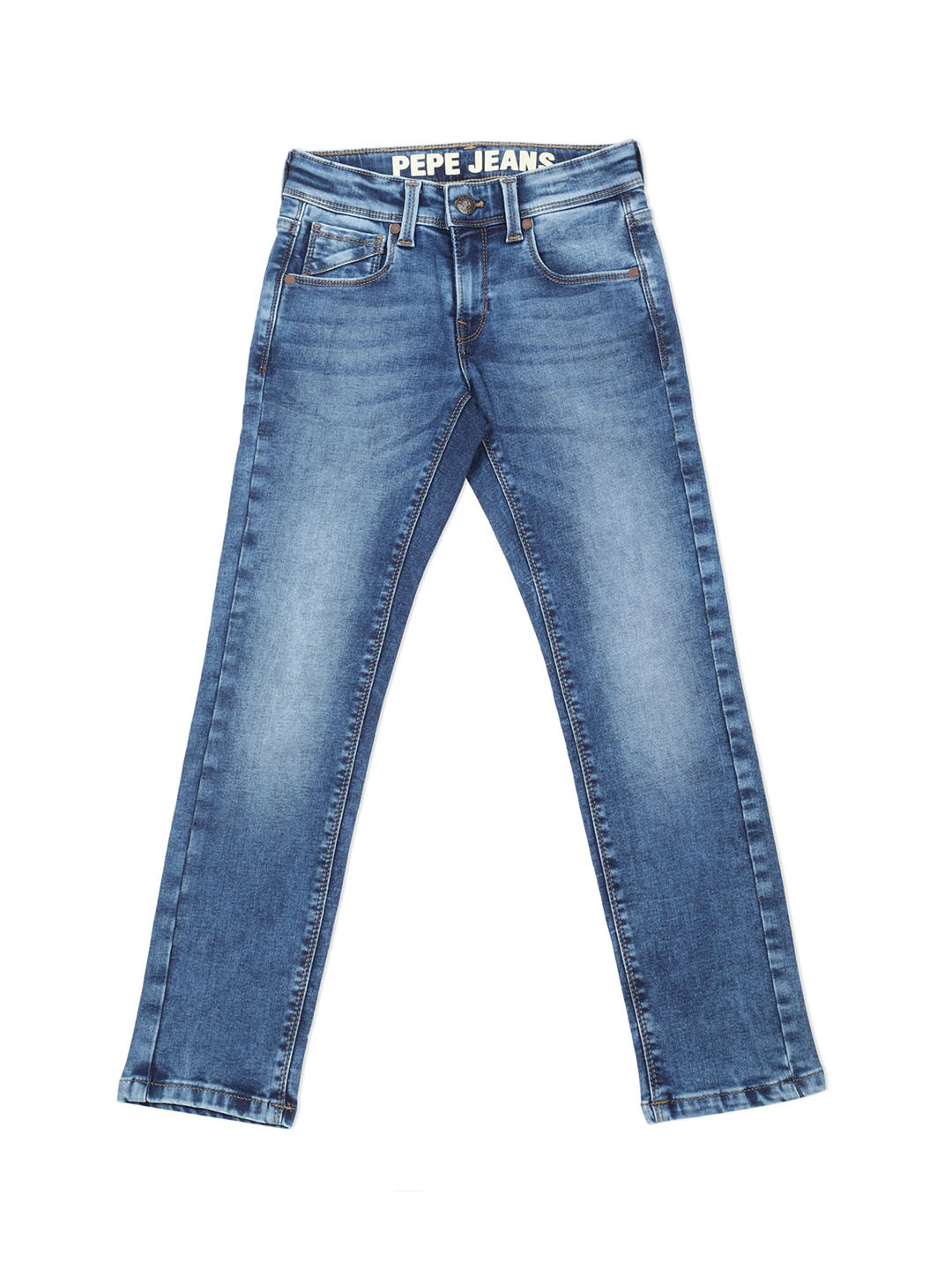 

Pepe Jeans Boys Slim Fit Heavy Fade Stretchable Jeans, Blue