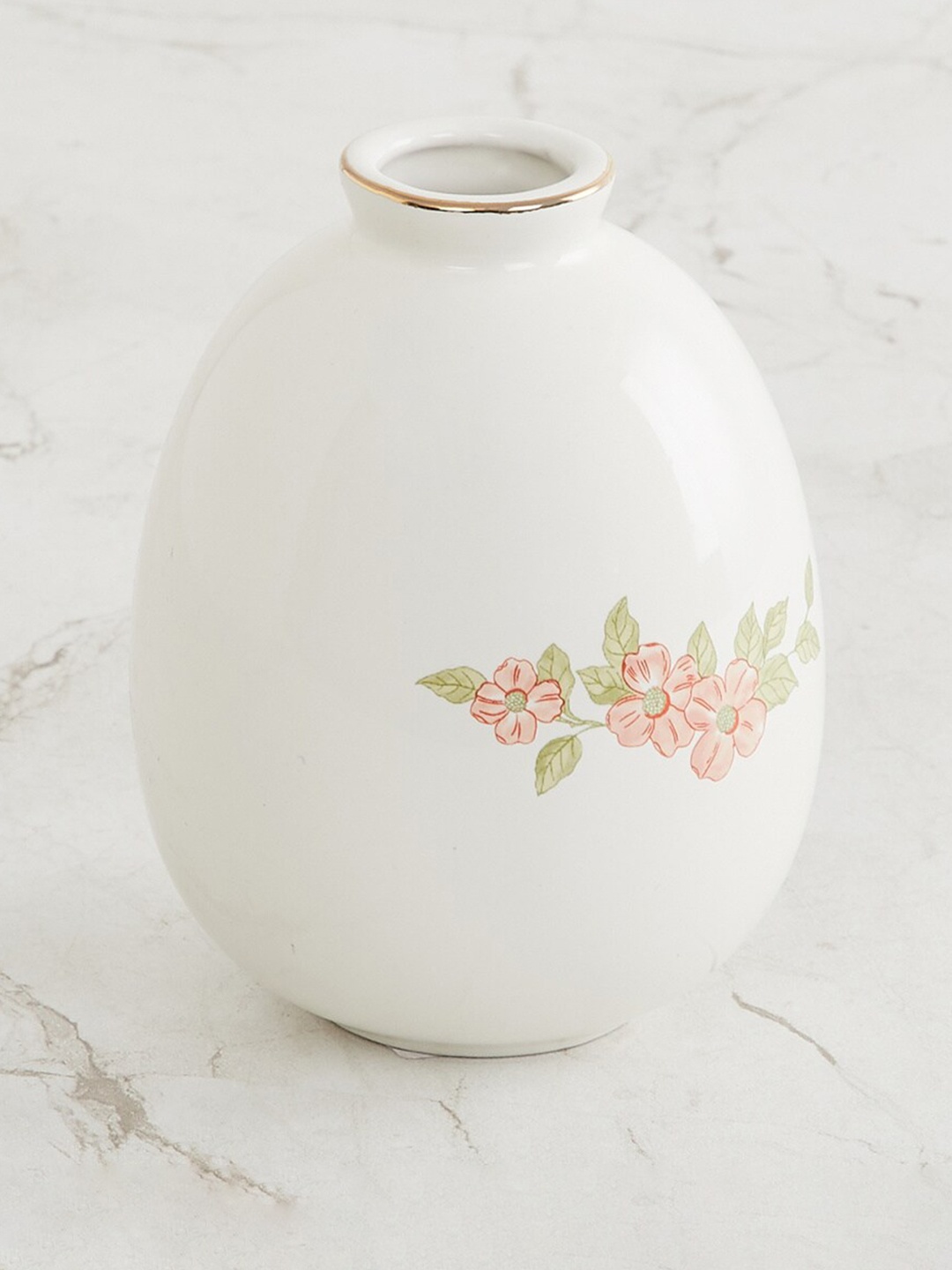 

Home Centre White & Red Printed The Royal Floral Ceramic Vase