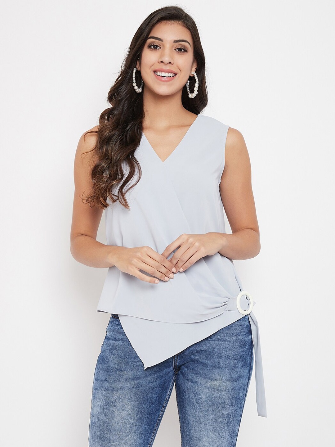 

CAMLA Grey Wrap Top