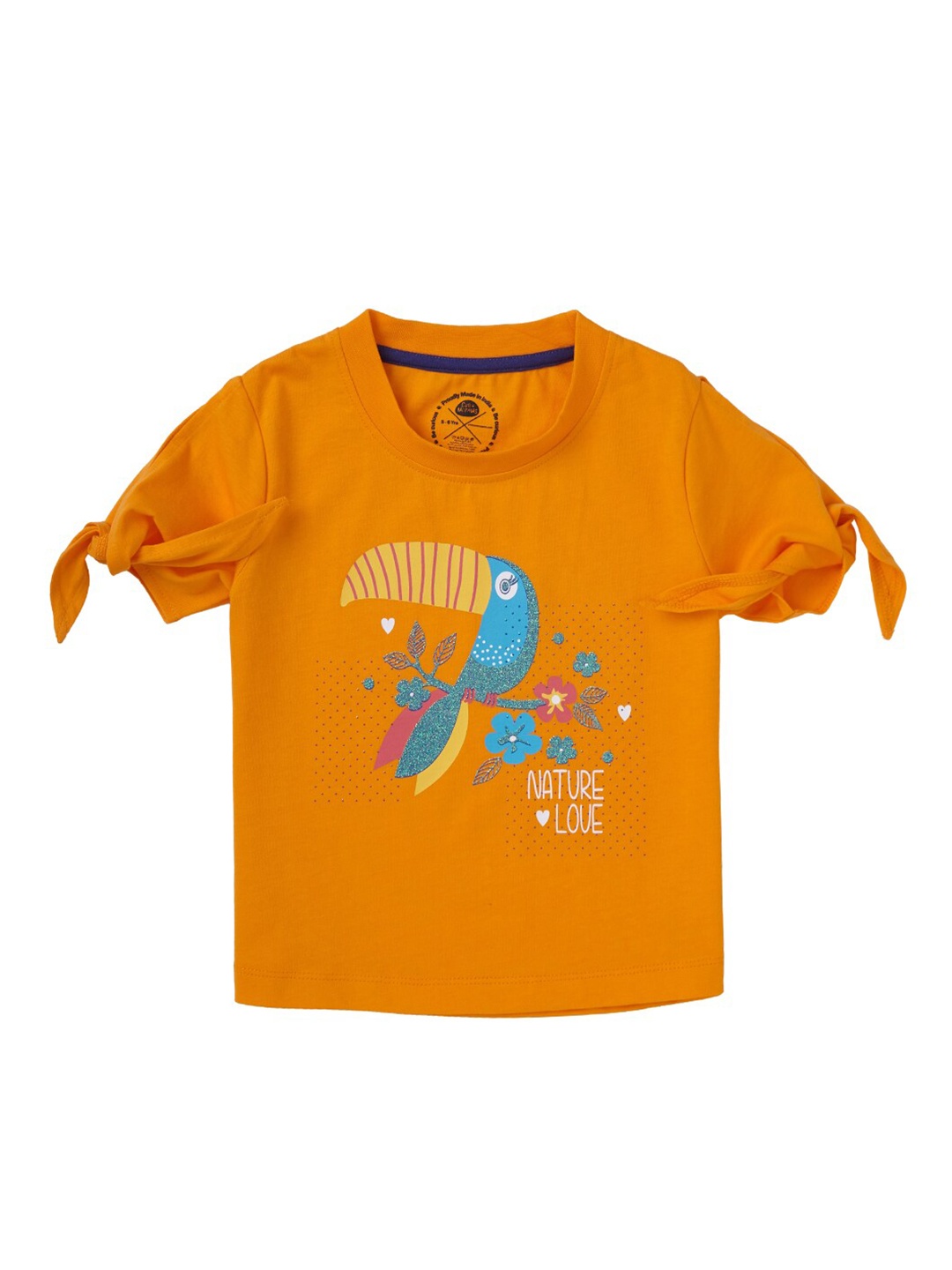 

Cub McPaws Girls Orange Printed T-shirt