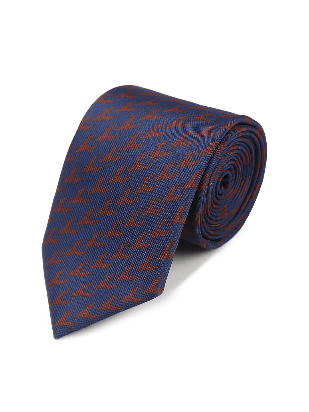 

Tossido Men Blue & Red Woven Design Broad Tie