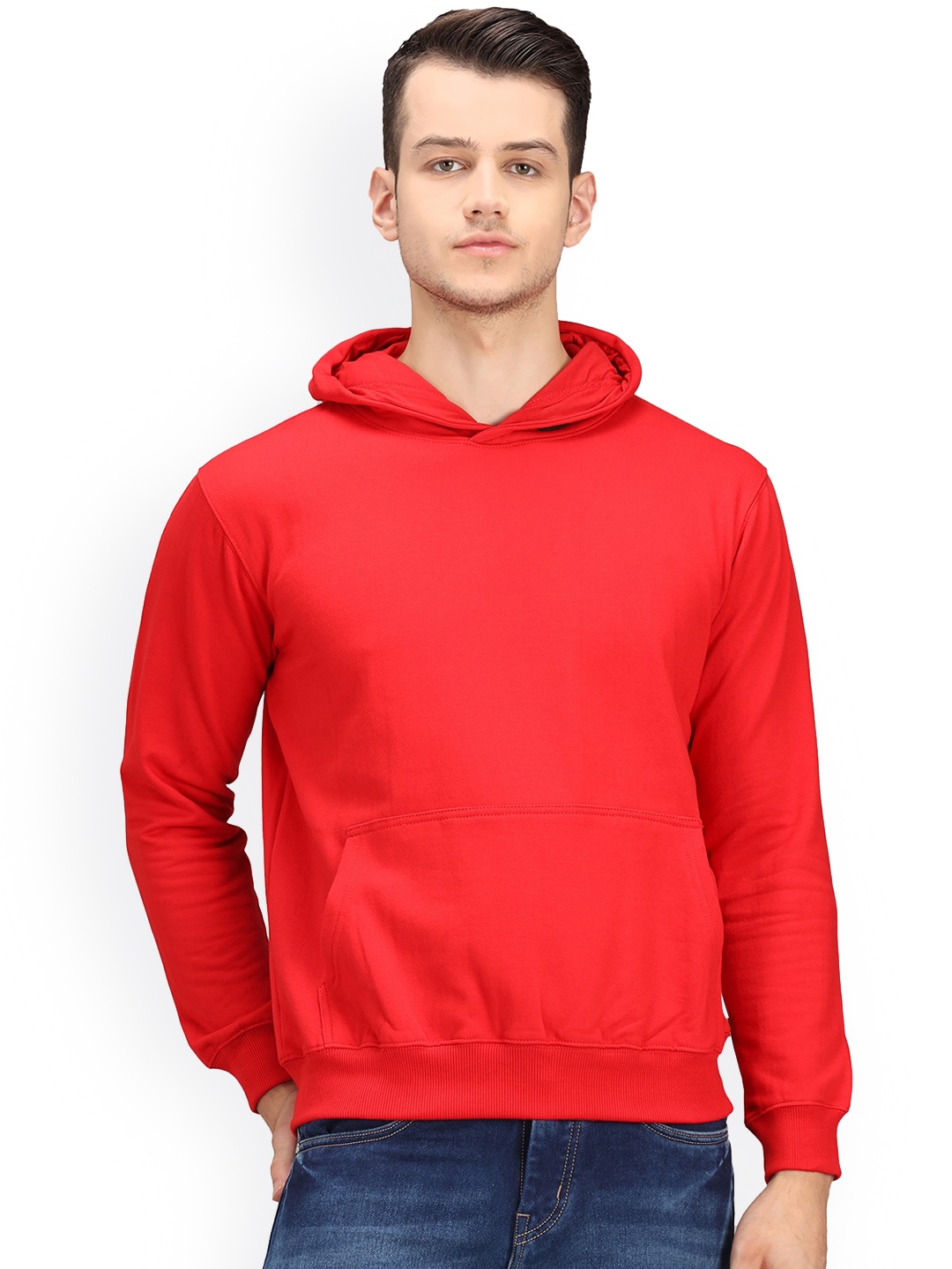 

Ratans Men Red Hooded Sweatshirt