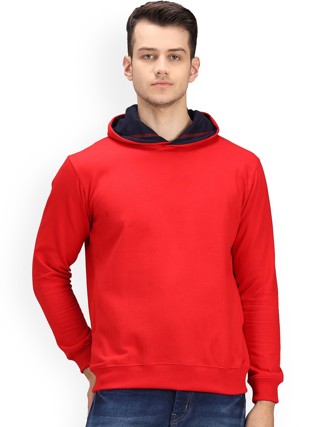 

Ratans Men Red Hooded Sweatshirt