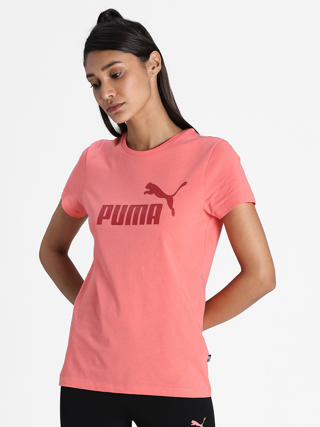 

Puma Women Pink Essentials Logo T-shirt