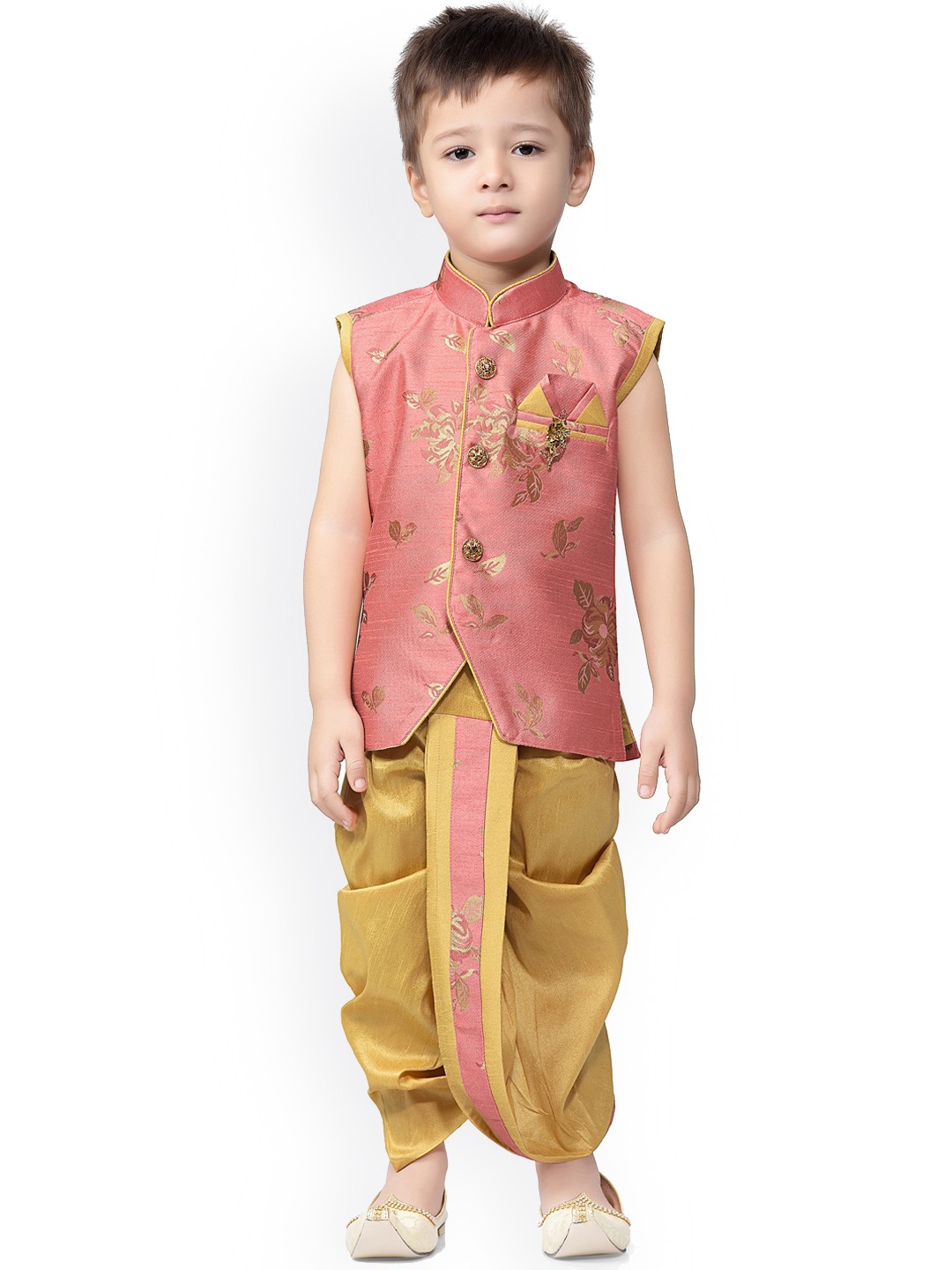 

Jeetethnics Boys Pink Regular Kurta with Dhoti Pants