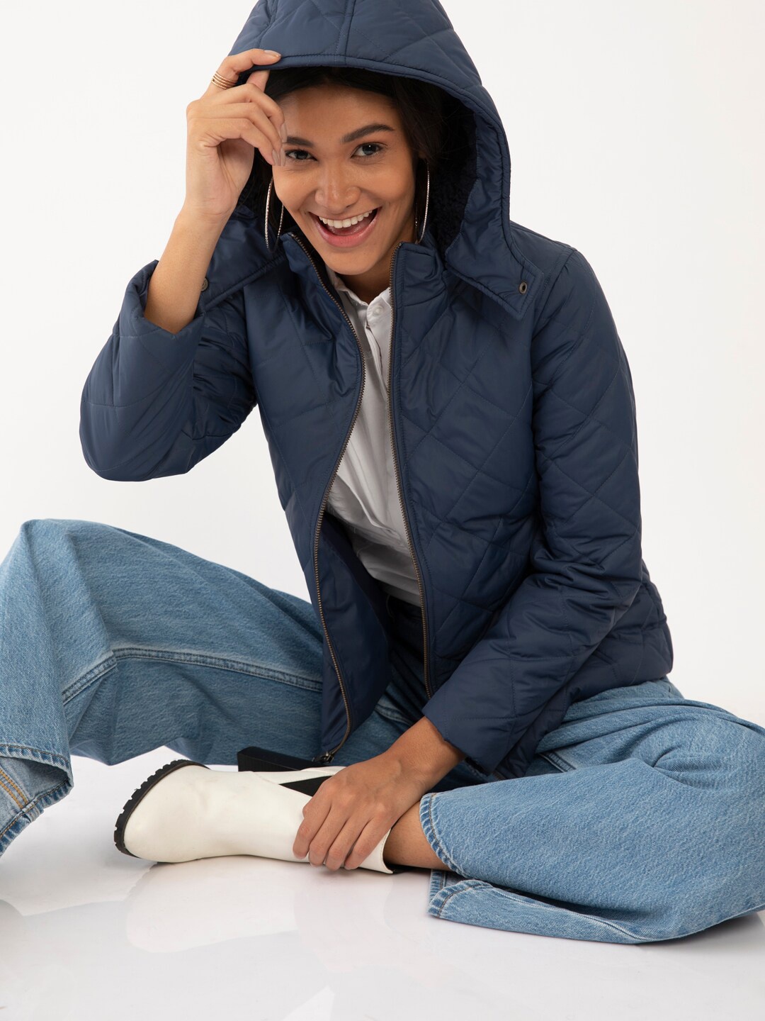 

Zink London Women Blue Padded Jacket