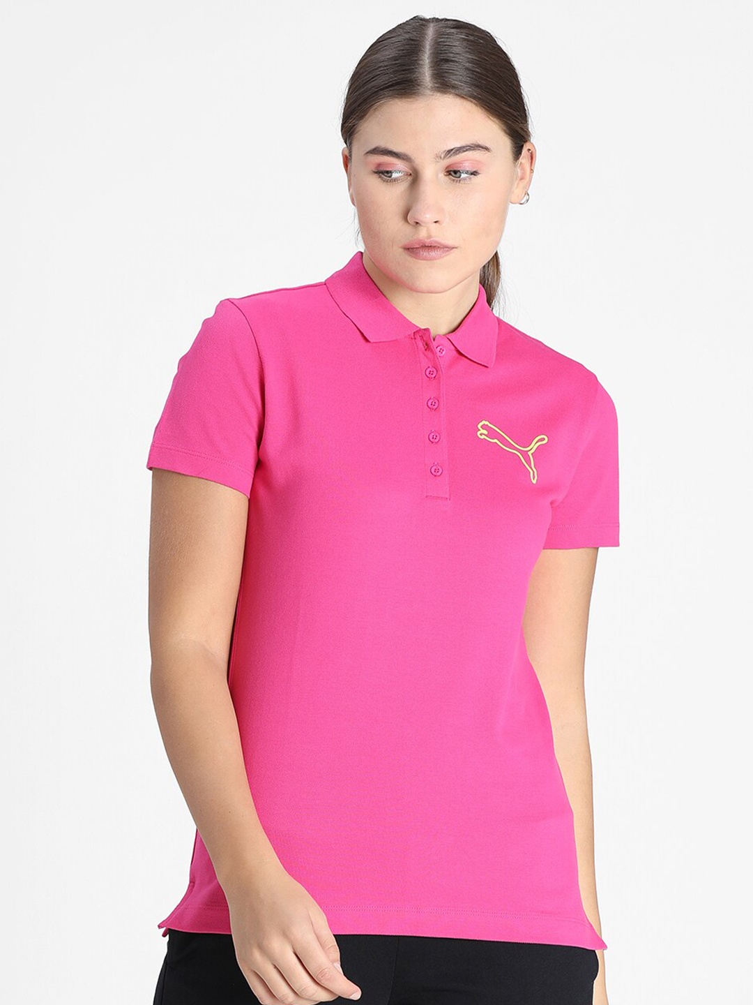 

Puma Women Pink Polo Collar T-shirt