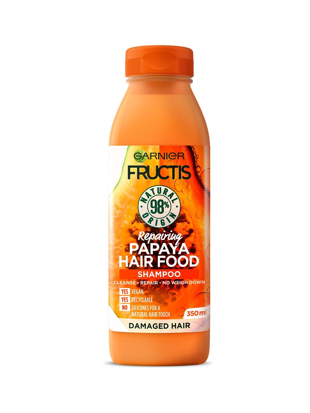 

Garnier Fructis Hair Food - Reparing Papaya Shampoo For Damaged Hair 350ml, Coral