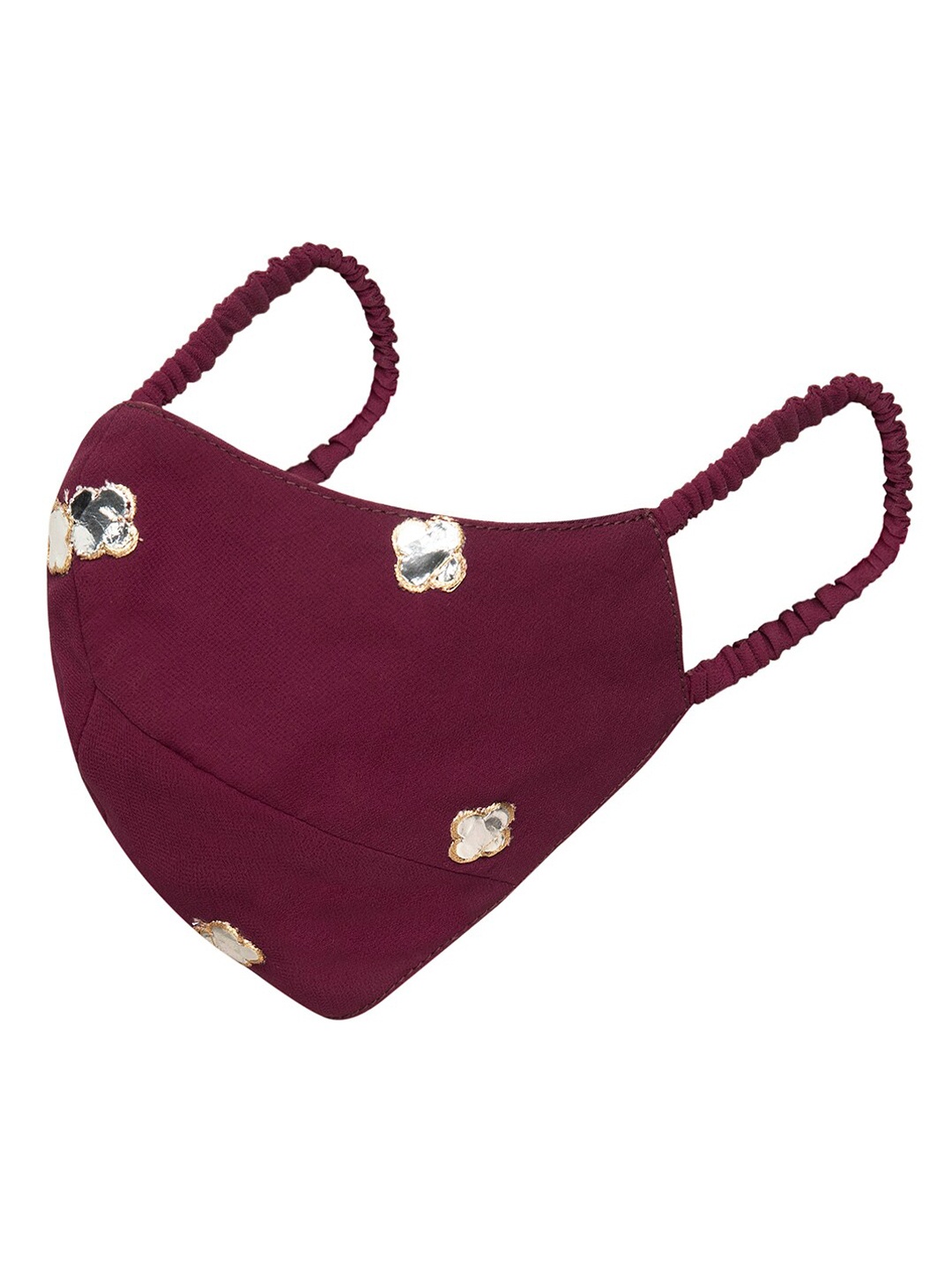 

INDYA X Payal Singhal Women Burgundy Gotta 2-Ply Reusable Protective Outdoor Face Masks