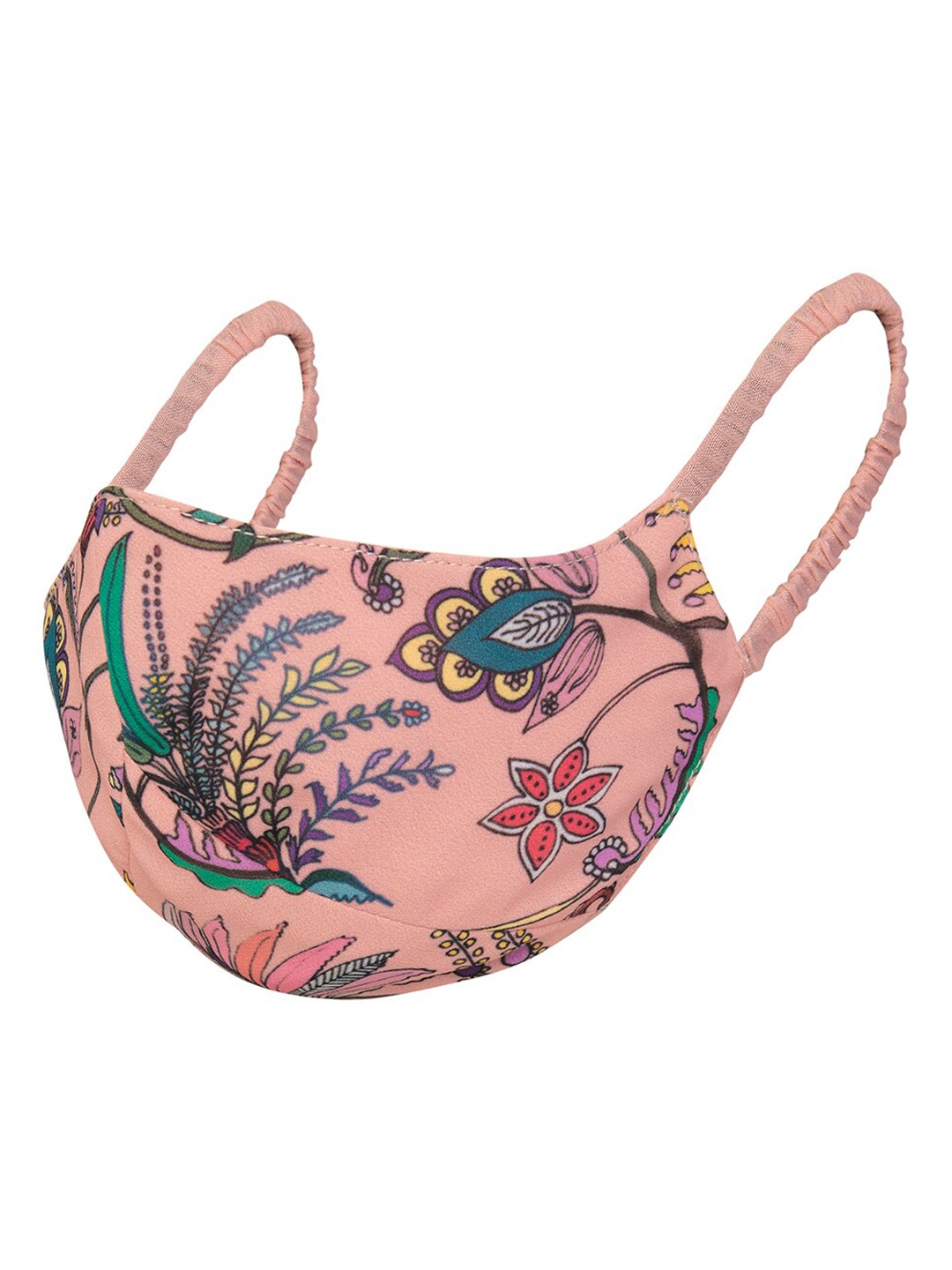 

INDYA Women Pink & Blue Floral Printed 2-Ply Reusable Cloth Mask