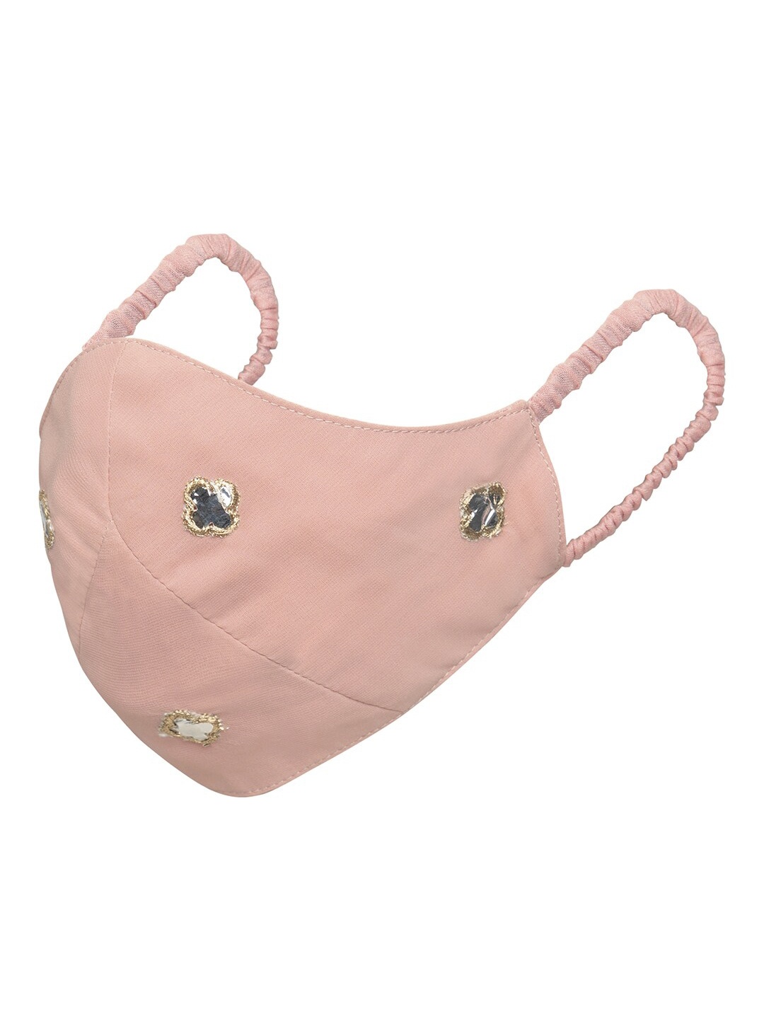 

INDYA Women Indya X Payal Singhal Peach Gota 2-Ply Cloth Mask