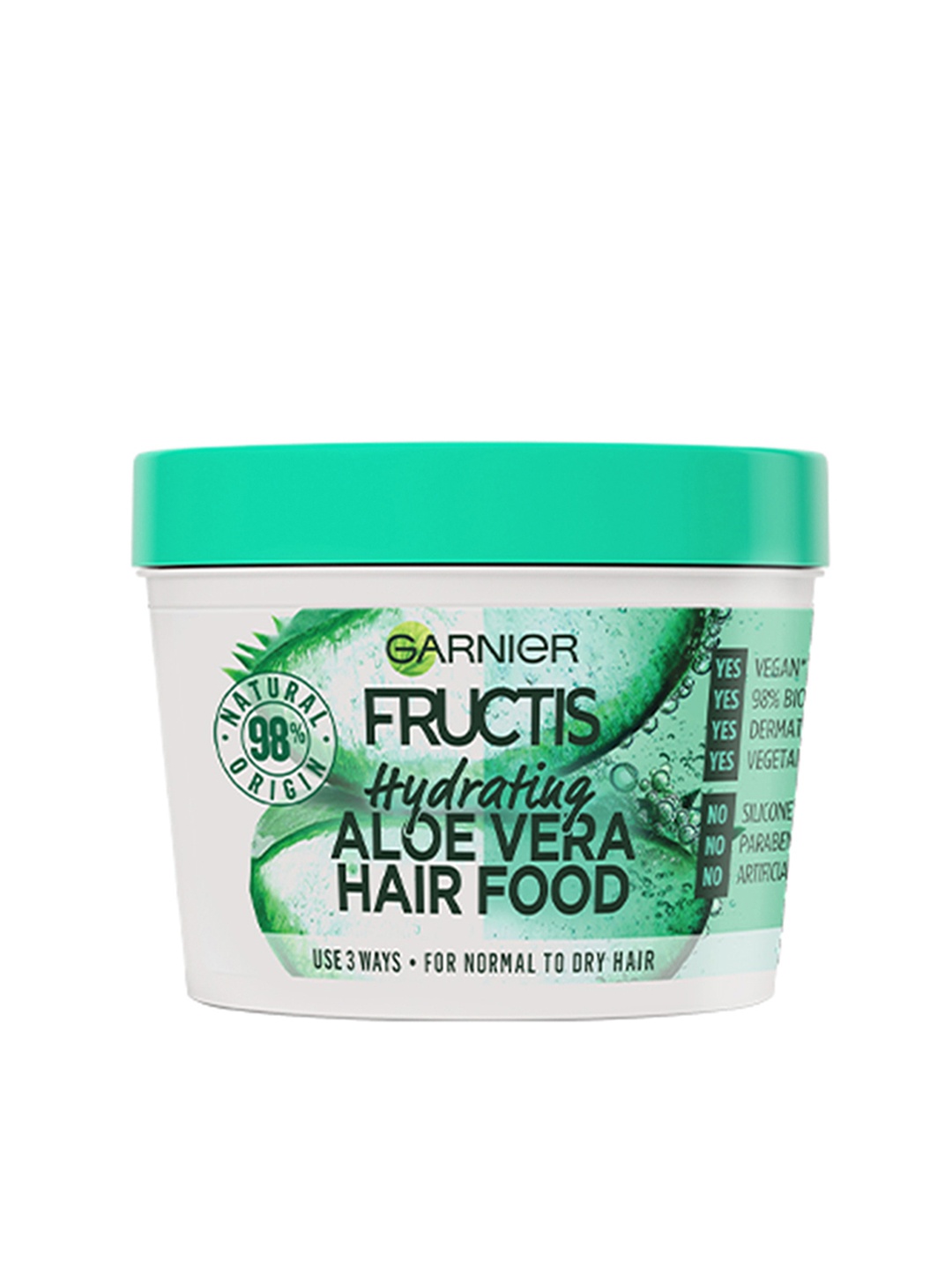 

Garnier Fructis Hair Food - Quenching Aloe Vera Hair Mask For Normal to Dry Hair 390ml, Green
