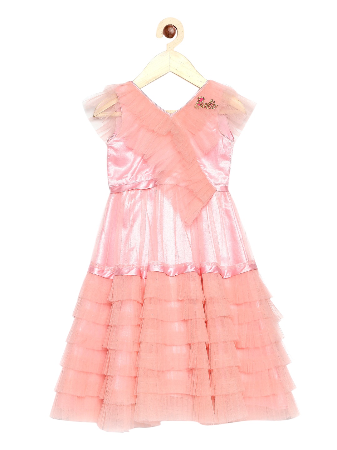 

Barbie by Many Frocks & Peach-Coloured Net Dress