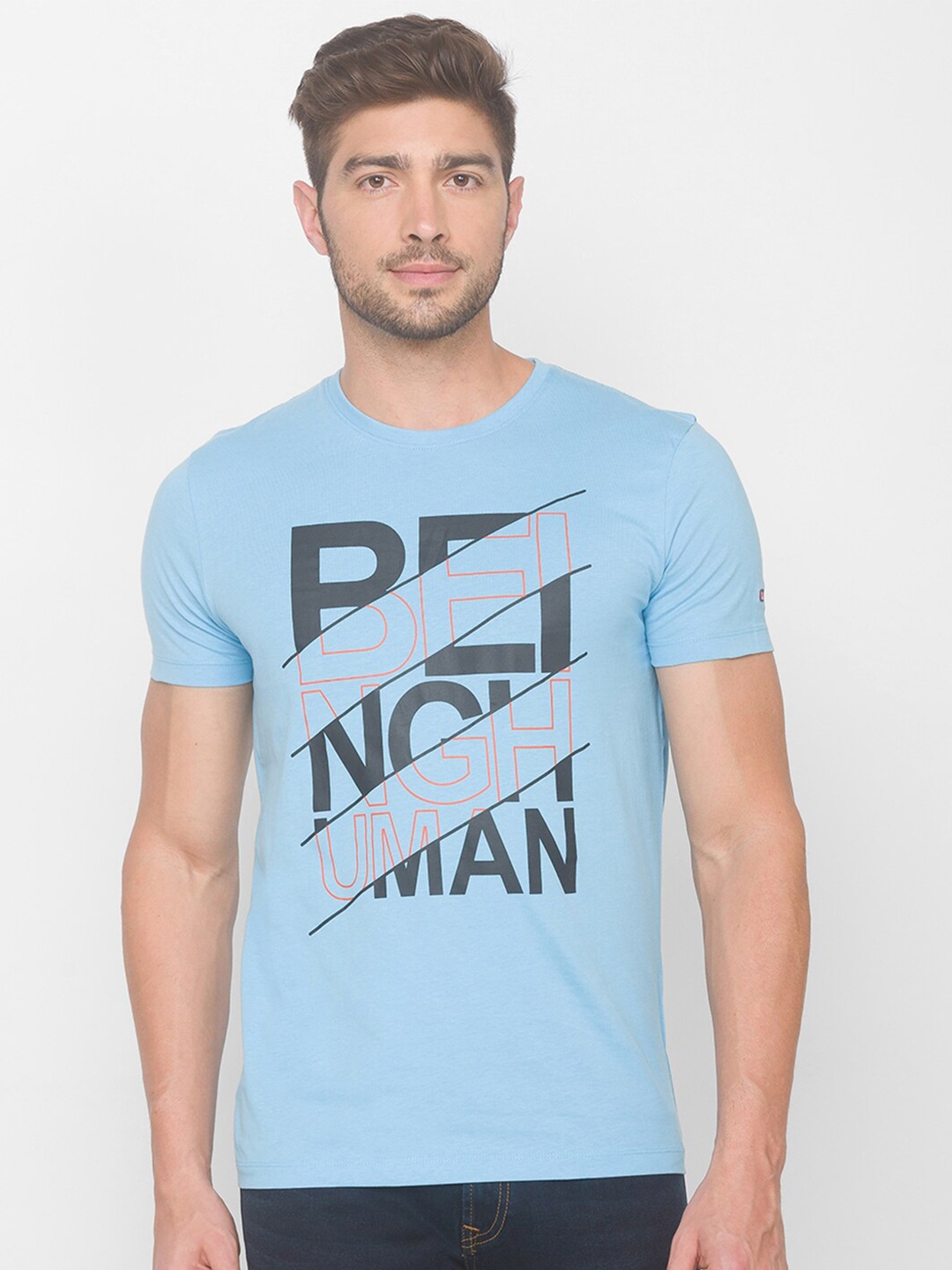 

Being Human Men Blue Printed T-shirt