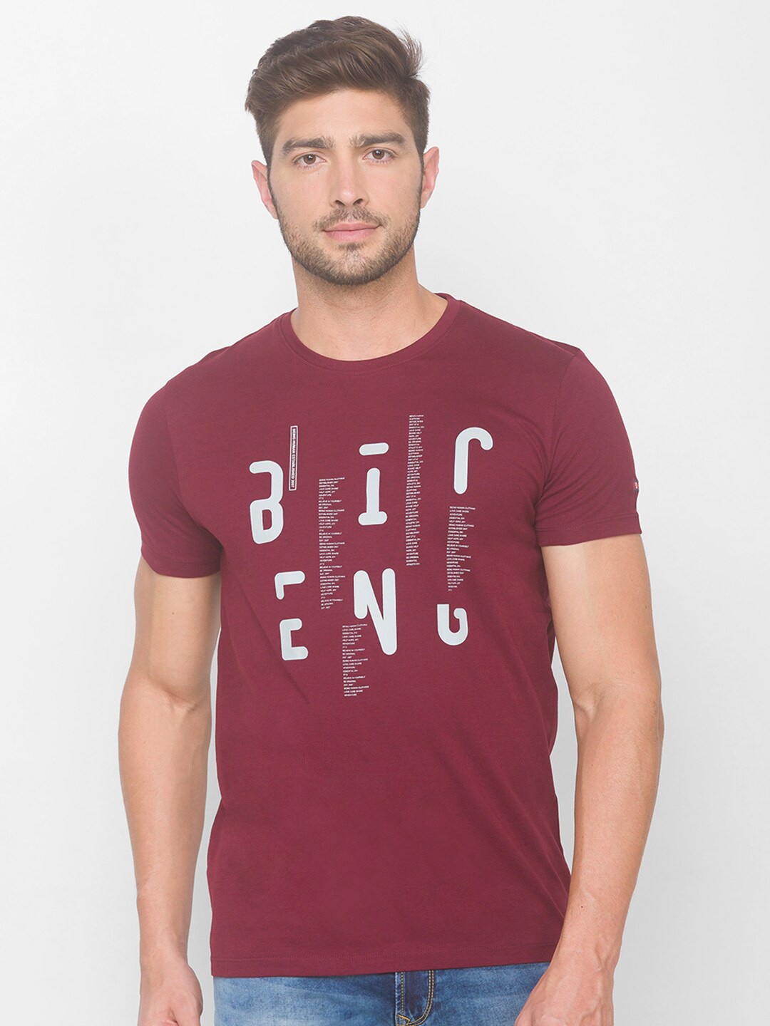 

Being Human Men Red Typography Printed T-shirt