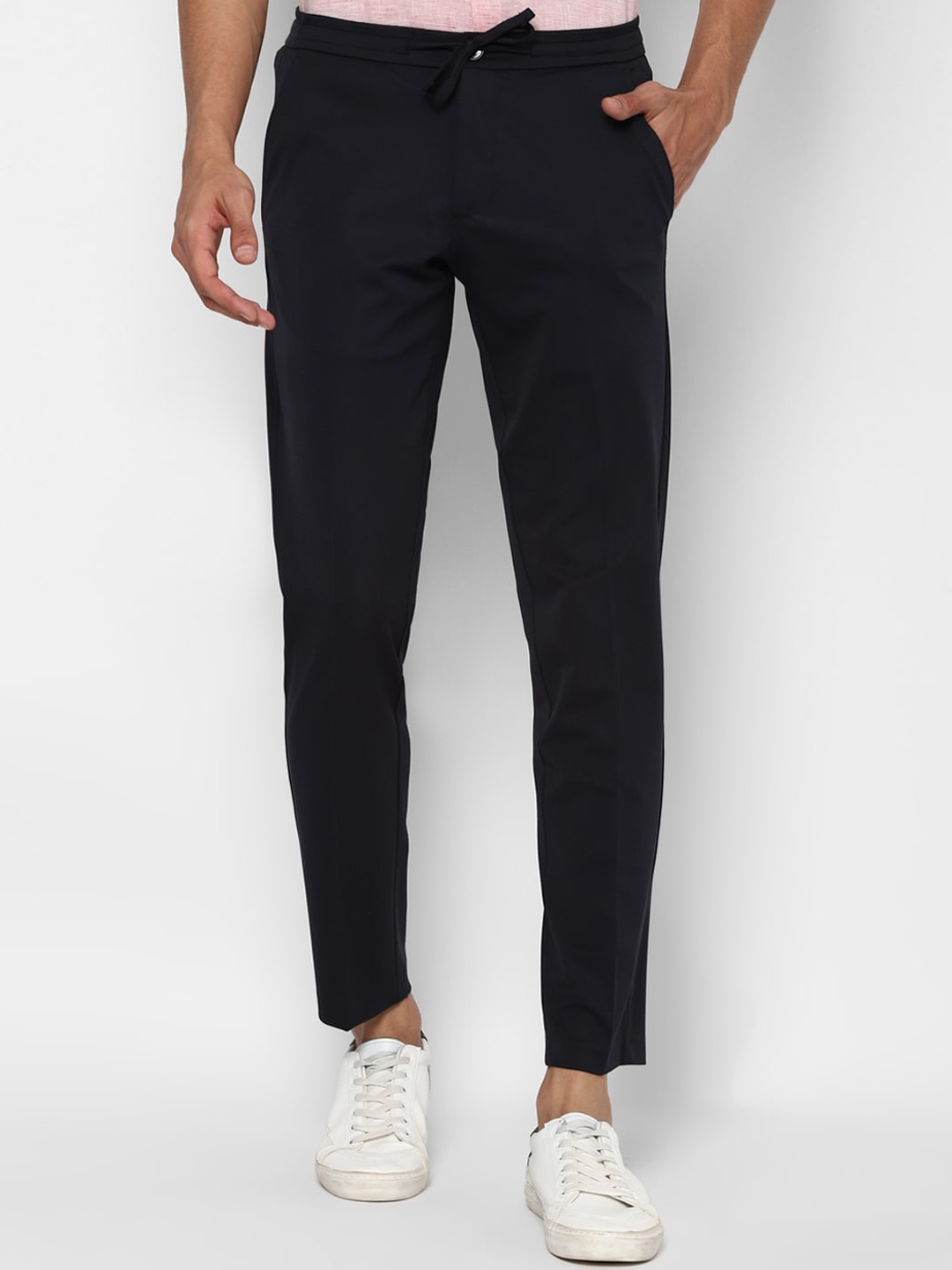 

Allen Solly Men Navy Blue Slim Fit Trousers