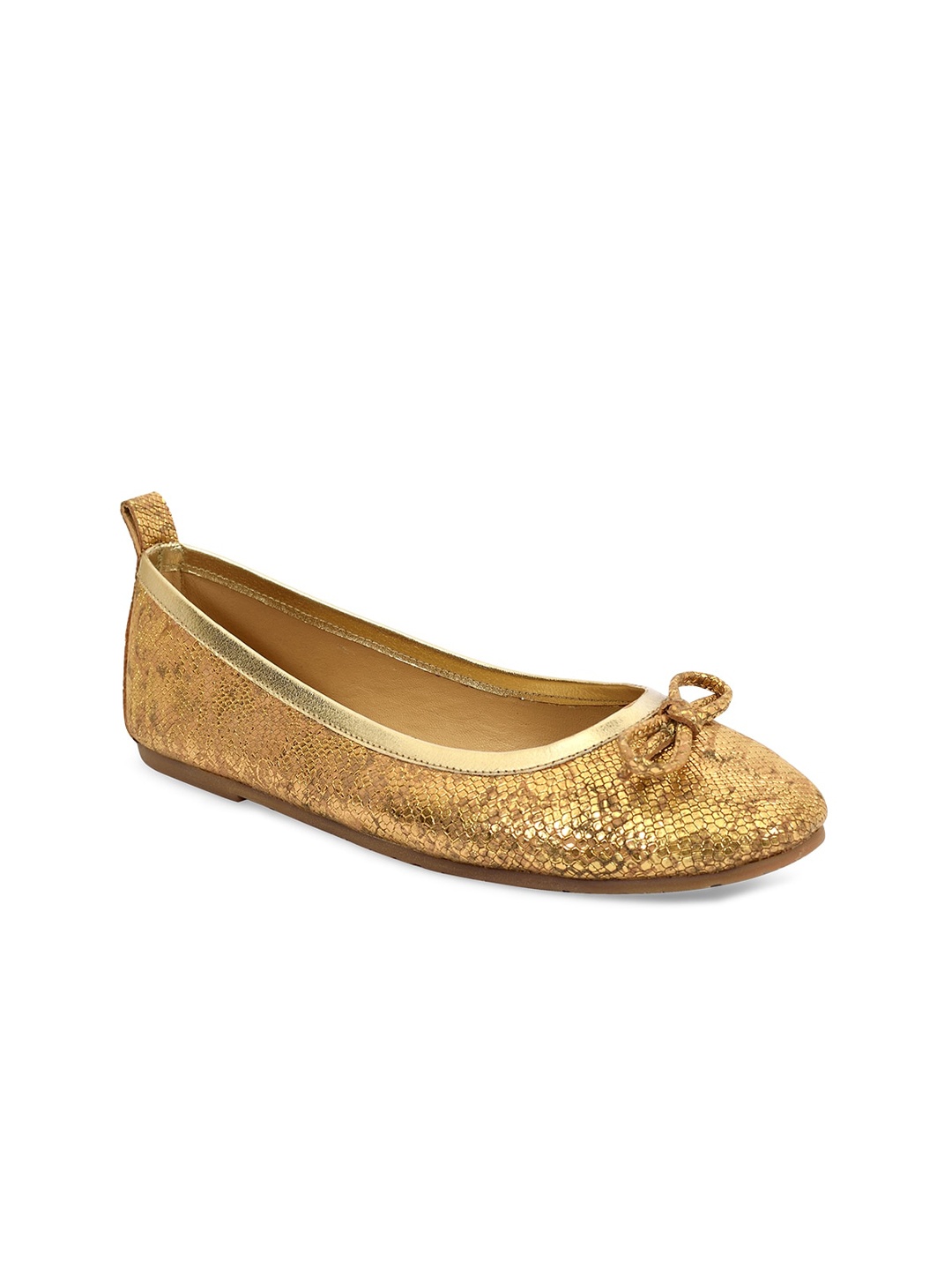 

Eske Women Gold-Toned Ballerinas with Bow Flats