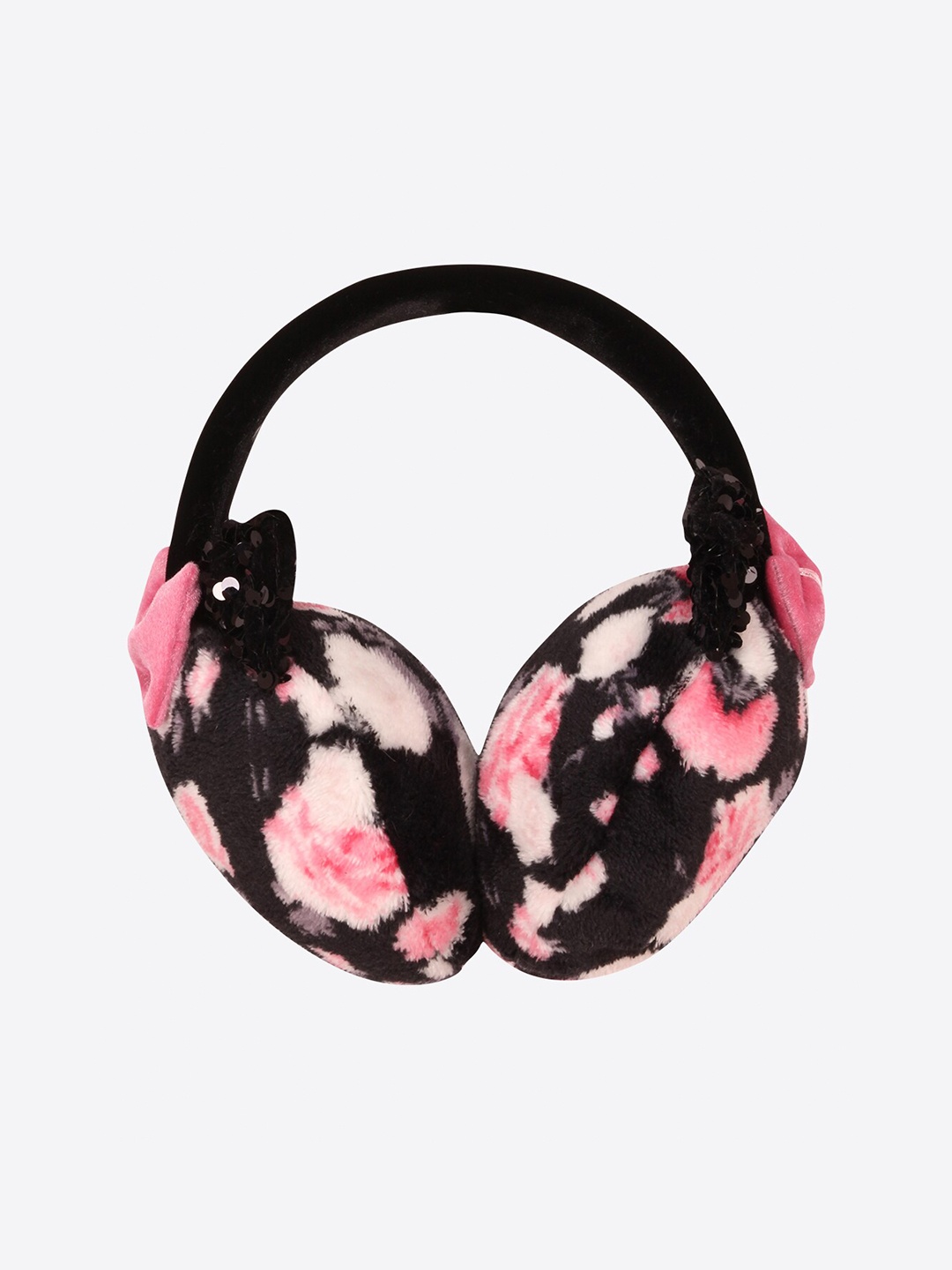 

CUTECUMBER Girls Black & Pink Fur Hairband