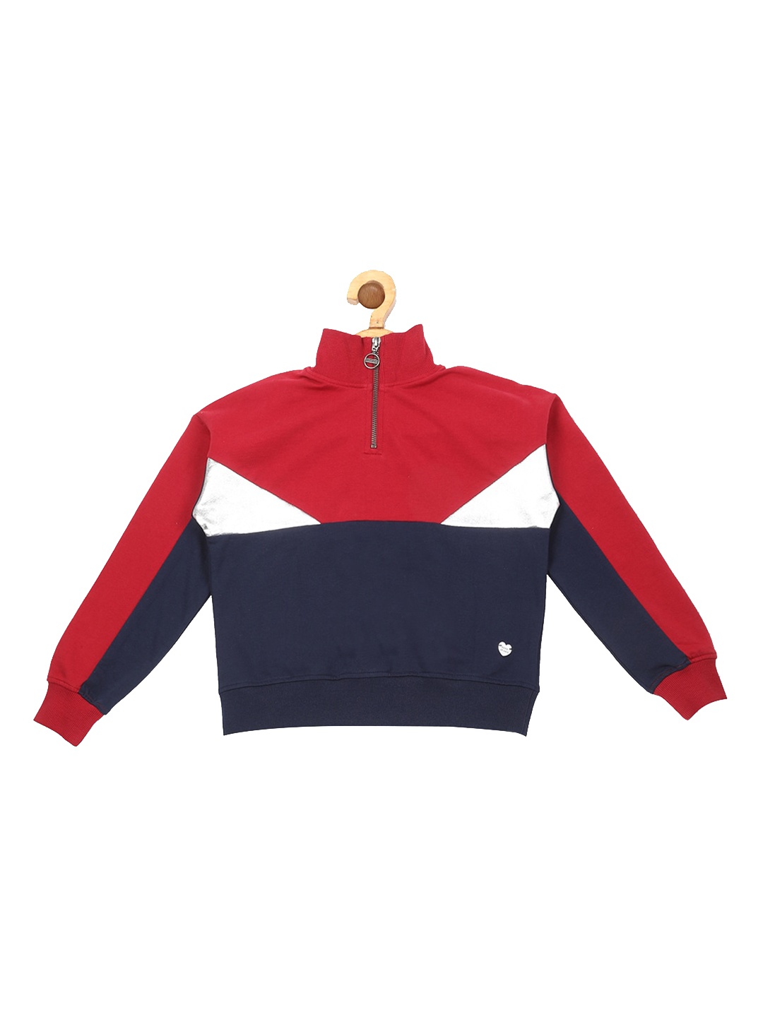 

Pepe Jeans Girls Red & Navy Blue Colourblocked Sweatshirt