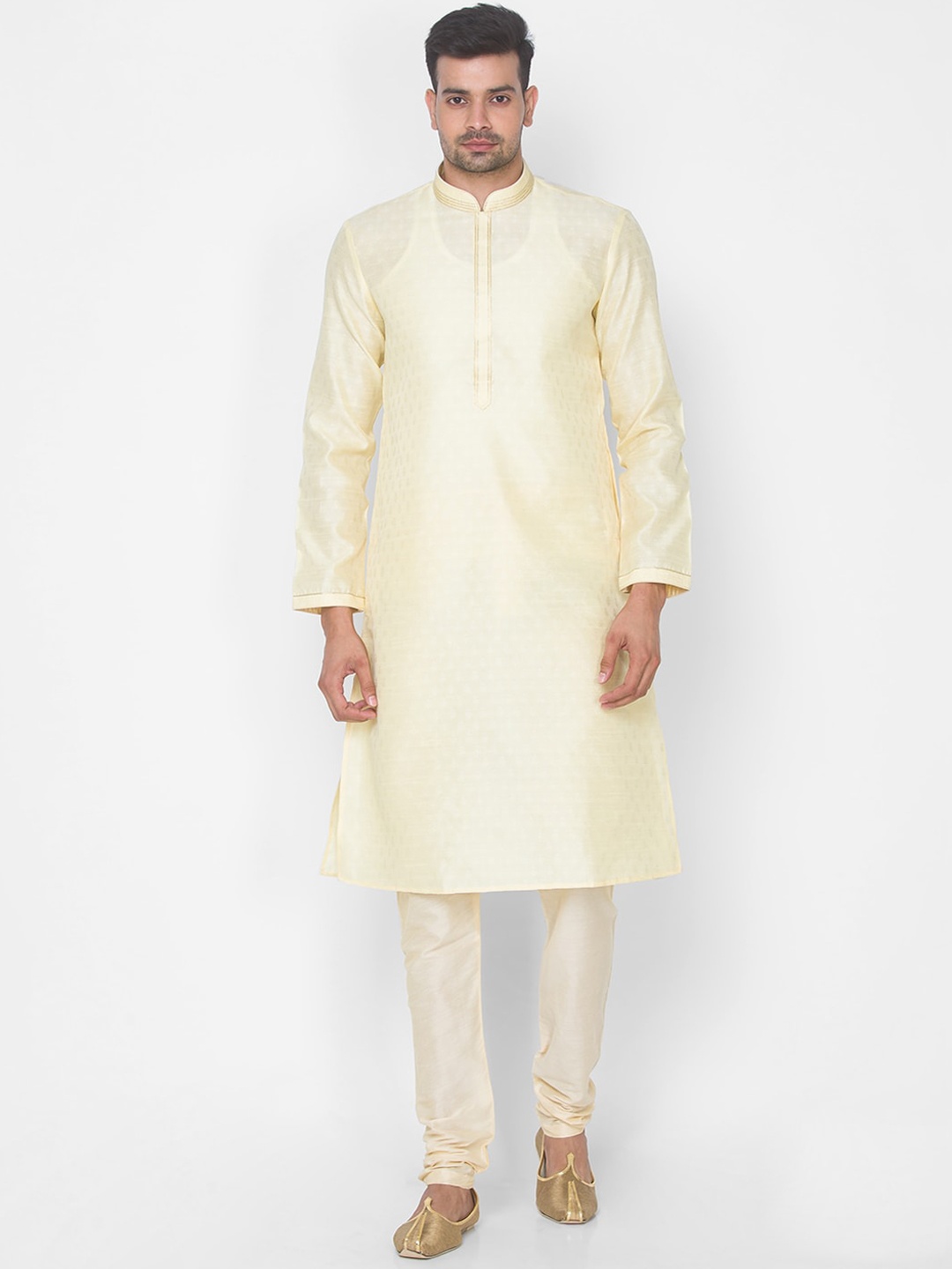 

Ethnicity Men Beige Regular Kurta with Churidar