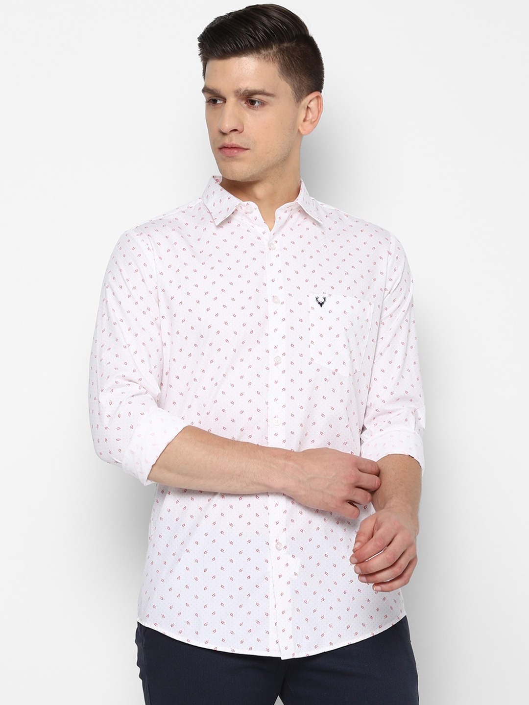 

Allen Solly Men White Slim Fit Opaque Printed Casual Shirt