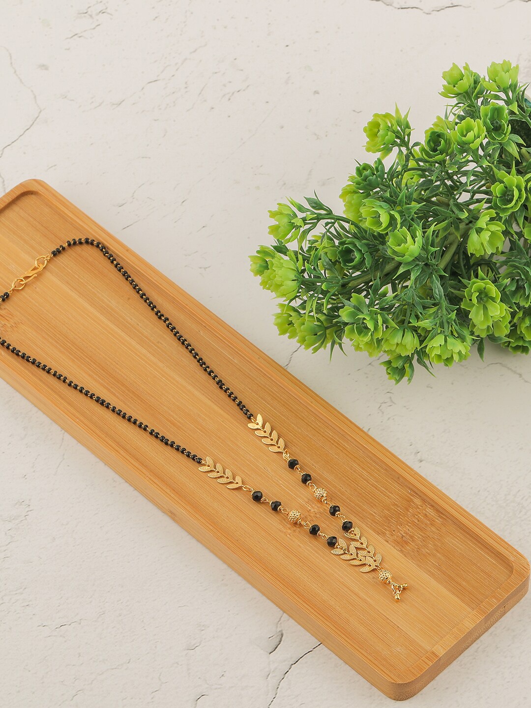 

Brandsoon Set Of 2 Gold-Plated AD Studded & Beaded Mangalsutras
